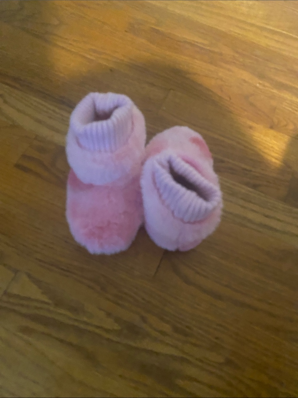 Pink Plush Cozy Baby Booties